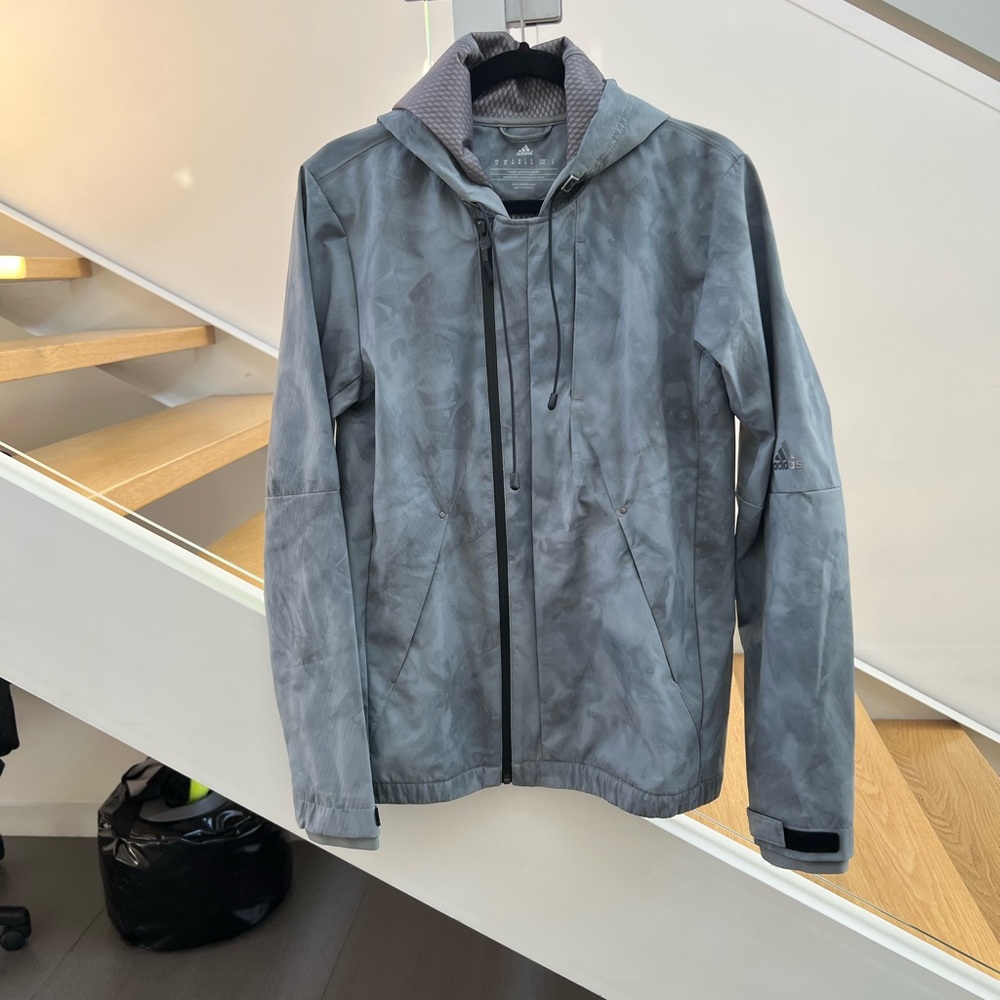 Gray Hooded Men's Windbreaker